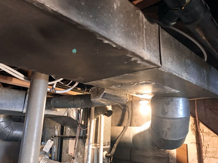 Ductwork removed reworked to increase headroom